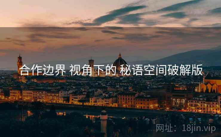 合作边界 视角下的 秘语空间破解版